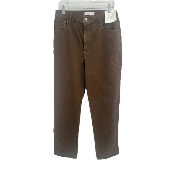 Abercrombie & Fitch Denim - Abercrombie & Fitch The 90s Straight Ultra High Rise Jeans Brown Sz 30 NWT